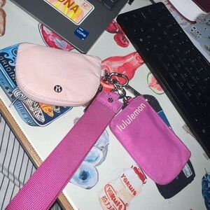 Lululemon Pink Dual Pouch Wristlet